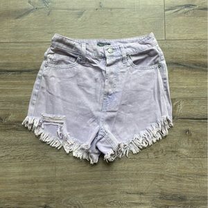 Purple Denim Cut Off Shorts